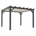 Pérgola de Aluminio para Exterior 300x400 cm Gris y Crema