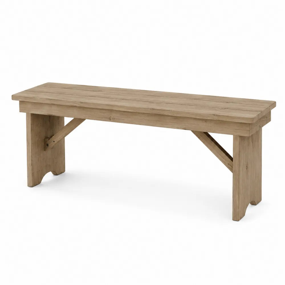 Banco de madera de roble maciza 120 cm
