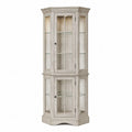 Vitrina de esquina de madera y vidrio templado, gris, 190 cm