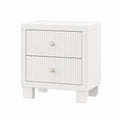 Mesita de noche blanca de madera con 2 cajones 50x40x60 cm