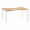 Mesa rectangular de MDF y acero blanco 150x80x75 cm
